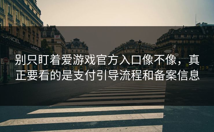 别只盯着爱游戏官方入口像不像，真正要看的是支付引导流程和备案信息