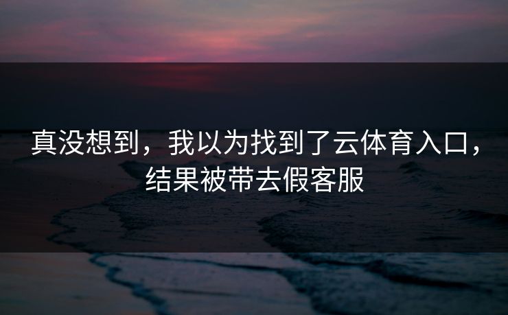 真没想到，我以为找到了云体育入口，结果被带去假客服
