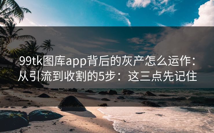 99tk图库app背后的灰产怎么运作：从引流到收割的5步：这三点先记住
